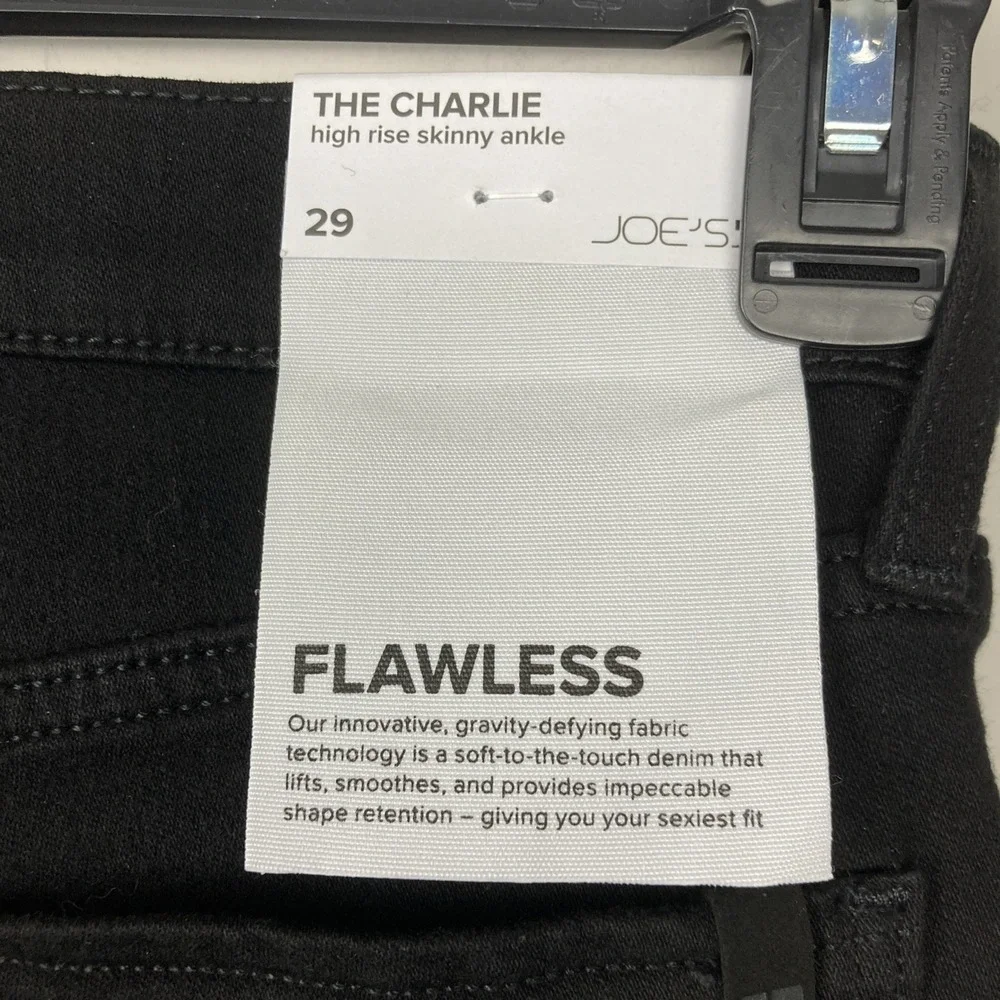 Joe's Jeans The Charlie High Rise Skinny‎ Ankle Black Coated Jeans Size 29